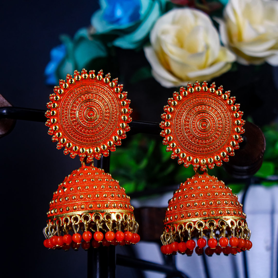 Golden Jhumka Earrings