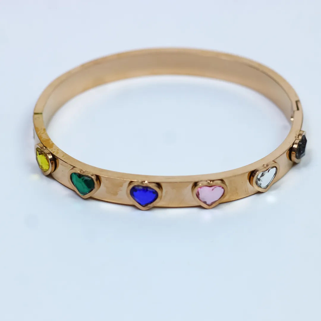 Multicolored Heart Bracelet